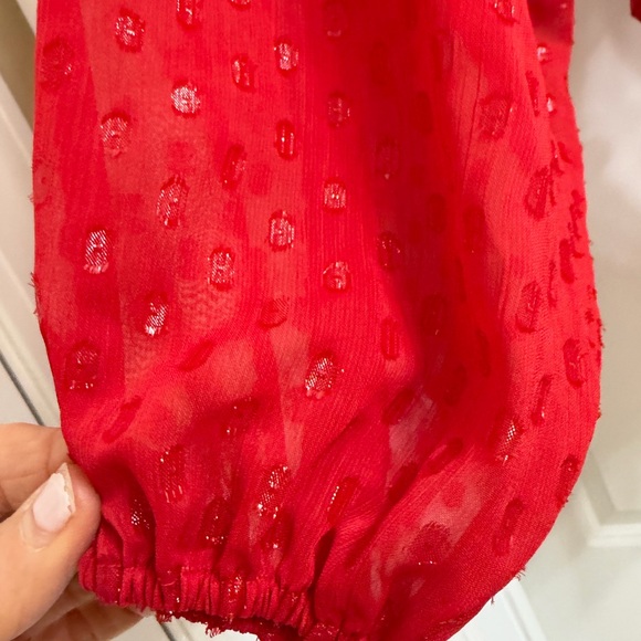 INC International Concepts Red Ruffled Blouse - Picture 4 of 10